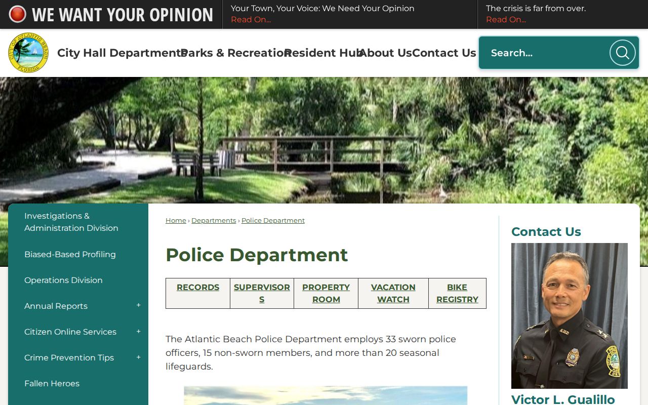 Atlantic Beach Police Department official webpage